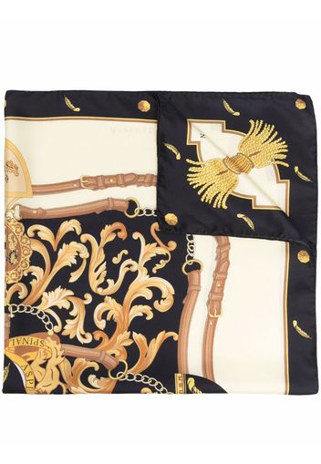 Aspinal Of London baroque-pattern print scarf - Schwarz