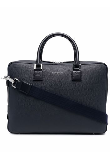 Aspinal Of London Mount Street grained briefcase - Blau