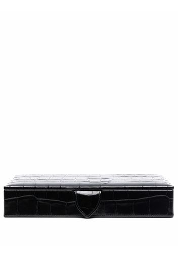 Aspinal Of London crocodile-effect leather box - Schwarz