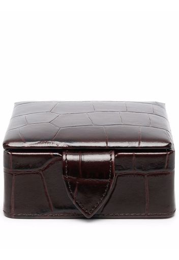 Aspinal Of London crocodile-effect leather box - Braun