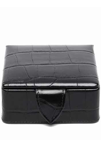 Aspinal Of London crocodile-effect leather box - Schwarz