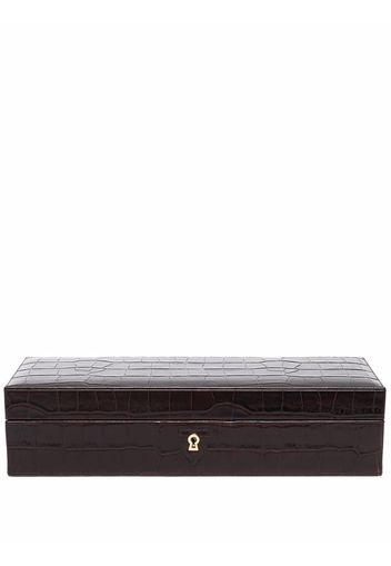 Aspinal Of London crocodile-effect 5-watch box - Braun