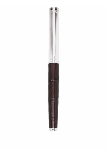 Aspinal Of London croc-effect rollerball pen - Braun