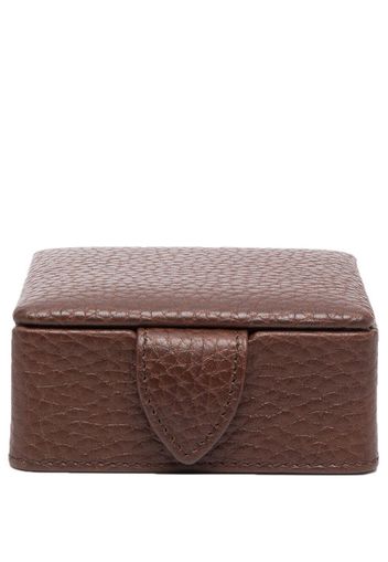 Aspinal Of London leather stud box - Braun