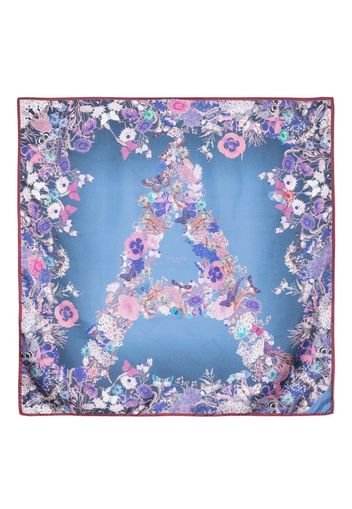 Aspinal Of London floral-print silk scarf - Blau