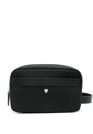 Aspinal Of London leather wash bag - Schwarz