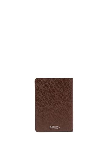 Aspinal Of London logo-detail passport case - Braun