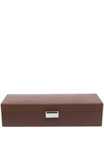 Aspinal Of London leather 5-watch box - Braun