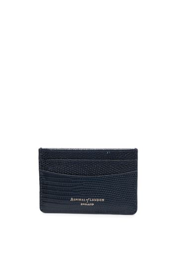 Aspinal Of London lizard skin-effect leather card holder - Blau