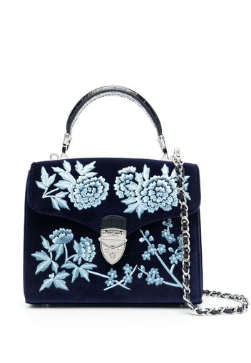 Aspinal Of London medium Mayfair velvet tote bag - Blau