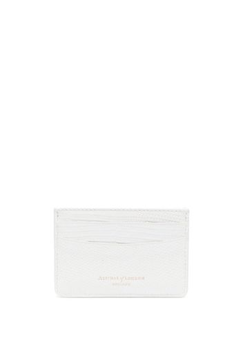 Aspinal Of London lizard skin-effect leather card holder - Weiß