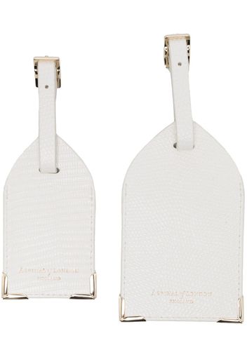Aspinal Of London textured luggage tags set - Weiß