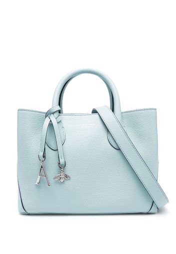 Aspinal Of London Midi London pebble-texture leather tote bag - Blau