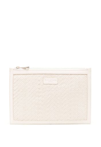 Aspinal Of London large Essential leather clutch bag - Nude