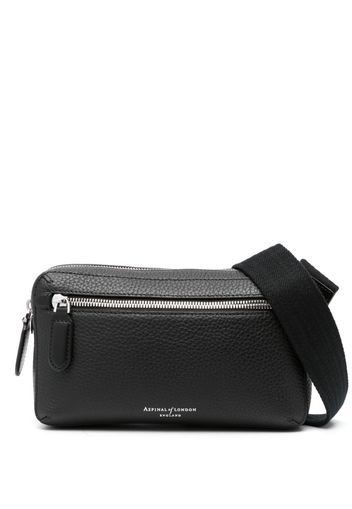 Aspinal Of London Reporter Compact leather crossbody bag - Schwarz