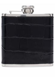 Aspinal Of London crocodile-effect hip flask - Schwarz