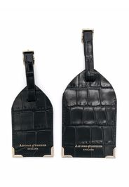 Aspinal Of London set of 2 luggage tags - Schwarz