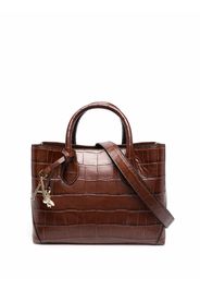 Aspinal Of London London crocodile-effect tote - Braun