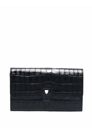 Aspinal Of London embossed-crocodile classic travel wallet - Schwarz