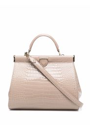 Aspinal Of London Florence small crocodile-embossed bag - Nude