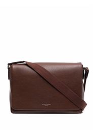 Aspinal Of London Reporter leather messenger bag - Braun