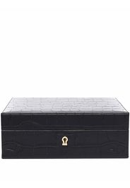 Aspinal Of London crocodile-embossed leather square box - Schwarz