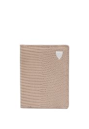 Aspinal Of London bi-fold leather travel wallet - Nude