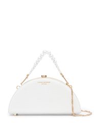 Aspinal Of London Luna pearl-embellished clutch bag - Weiß