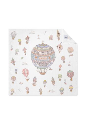 Atelier Choux Ballon-print organic-cotton carré - Weiß