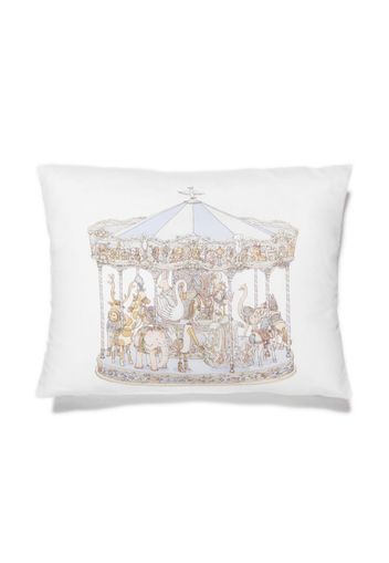 Atelier Choux Carousel-print satin cushion - Weiß