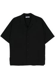 Attachment notched-collar wool shirt - Schwarz