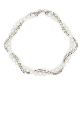 Atu Body Couture crystal-embellished faux-pearl necklace - Weiß