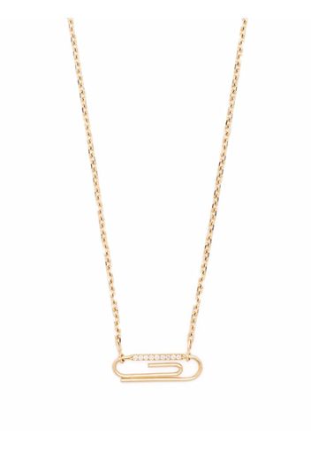 Aurelie Bidermann 18kt Paper Clip Gelbgoldhalskette mit Diamanten