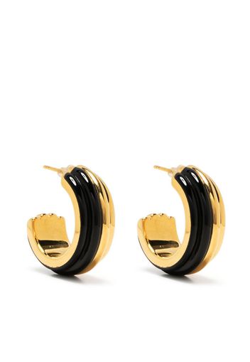 Aurelie Bidermann stripe hoop earrings - Schwarz