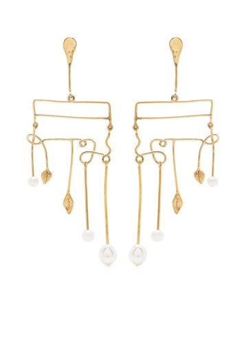 Aurelie Bidermann Sirocco freshwater pearl-embellished earrings - Gold