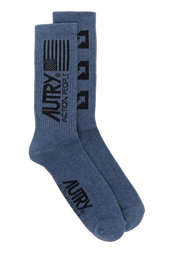 Autry logo intarsia-knit socks - Blau