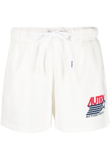 Autry logo print drawstring shorts - Weiß