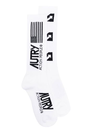 Autry logo-print ankle socks - Weiß