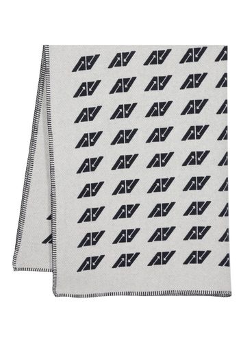 Autry logo-print knitted blanket - Grau