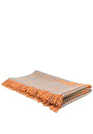 Autry plaid-check print wool scarf - Orange