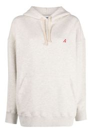 Autry logo-patch cotton hoodie - Nude