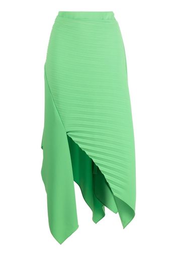 A.W.A.K.E. Mode pleated asymmetric midi skirt - Grün