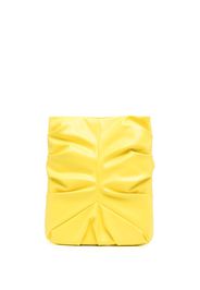 A.W.A.K.E. Mode ruched eco-leather clutch bag - Gelb