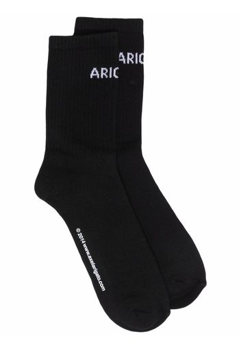Axel Arigato Gestrickte Socken mit Logo - Schwarz