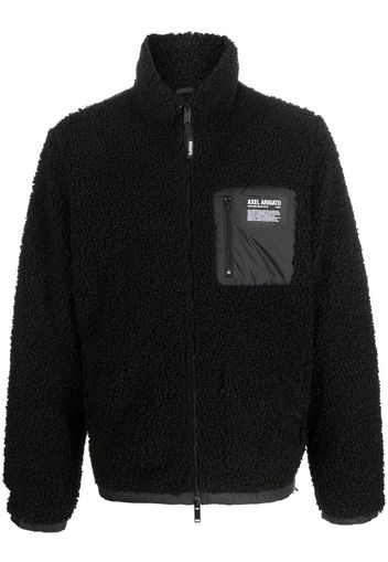 Axel Arigato logo-patch long-sleeve fleece jacket - Schwarz