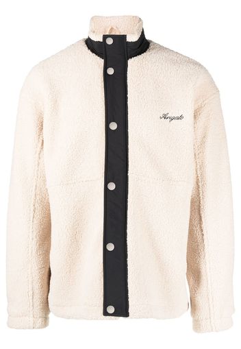 Axel Arigato logo-embroidered faux-shearling jacket - Nude