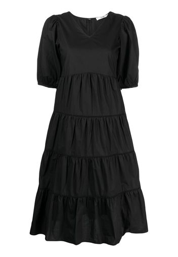 b+ab empire-line cotton midi dress - Schwarz