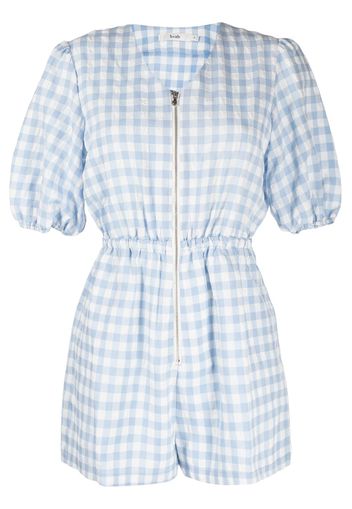 b+ab checkered zipped playsuit - Blau