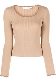b+ab scallop-edge ribbed-knit jumper - Nude