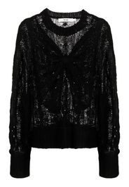 b+ab bow-embellished cable-knit jumper - Schwarz